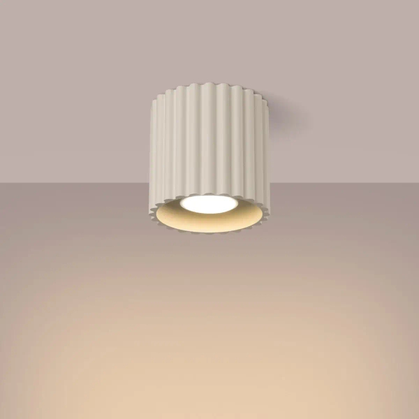 Sufitowa lampa ryflowana AURA SL.1789 tubka metalowa beżowa