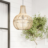Kulista lampa wisząca Granada rattanowy zwis boho nad stół