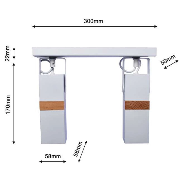LAMPA sufitowa VIDAR MLP5406 Milagro skandynawska OPRAWA metalowe reflektroki SPOT prostokątny biały