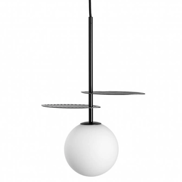 Wisząca lampa nad stół Fyllo FYA122P0 kula ball biała czarna