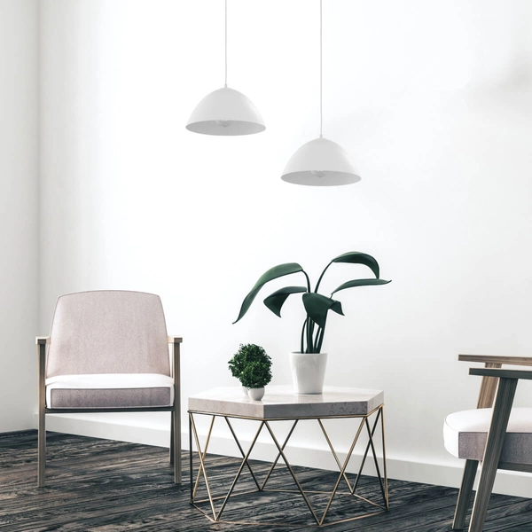 Lampa wisząca Faro 3192 do gabinetu loftowa zwis kopuła biała