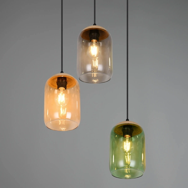 Zwieszana kaskadowa lampa CORK 364630317 Trio do sypialni czarny multikolor