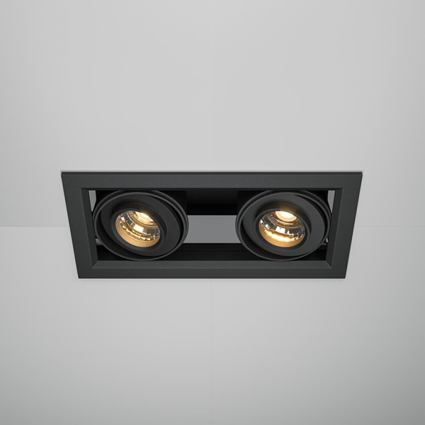 Podwójna lampa wpuszczana Metal Modern DL093-02-10W3K-B LED 20W czarna