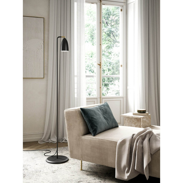Stojąca lampa metalowa do salonu Nexus 2020644003 z wtyczką czarny