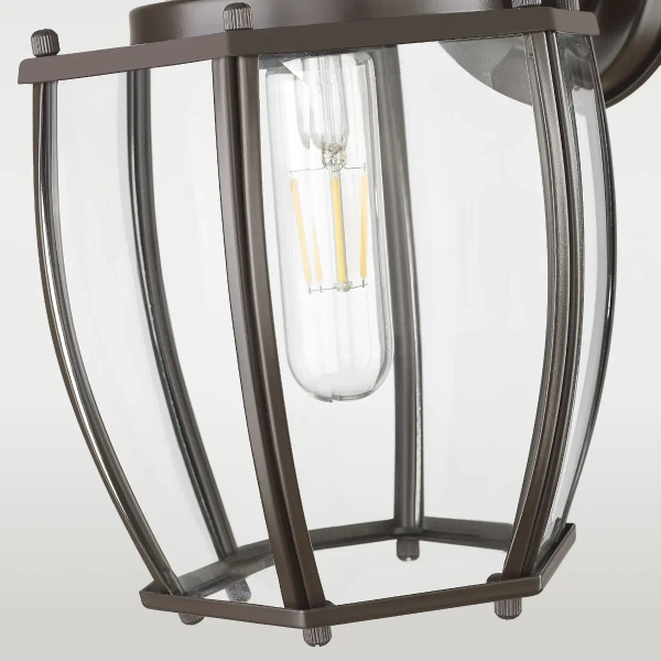 Industrialny kinkiet ścienny Nuuk W01661BZ Cosmolight IP23 szkło brązowy