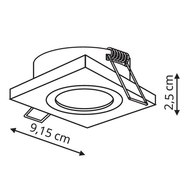 Wpuszczana LAMPA sufitowa METIS LP-2780/1RS WH Light Prestige metalowa OPRAWA kwadratowy WPUST do zabudowy biały