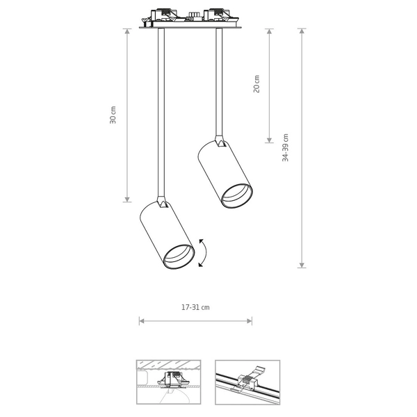 Lampa nawierzchniowa z regulacją metal MONO LONG 7736