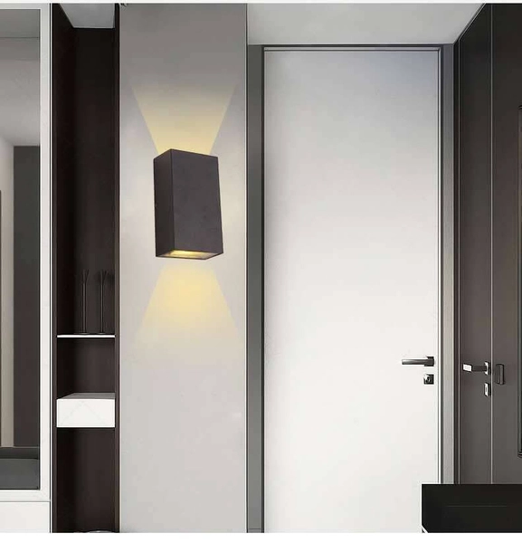 Ogrodowa lampa elewacyjna AGI KM2X3WW LED 6W 3000K IP65 czarna