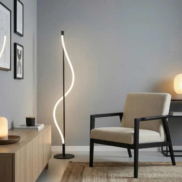 Nowoczesna lampa stojąca wąż led IVY LED 24W 3000K AZ6749 czarna biała