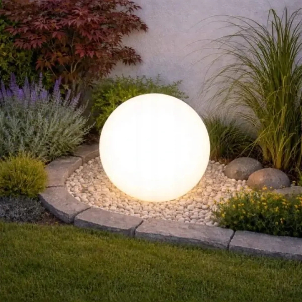 Ogrodowa lampa kulista Balli biała SLP8304 1xE27 IP44 wtykana