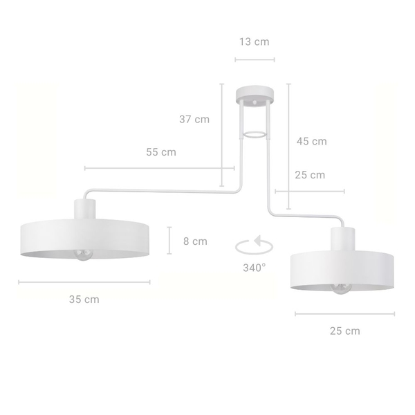 Plafon LAMPA sufitowa VASCO 31552 Sigma natynkowa OPRAWA metalowa na wysięgnikach biała