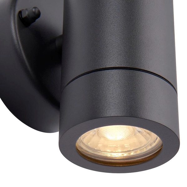 Naścienna lampa do ogrodu Palin 77906 tuba metalowa IP44 antracyt