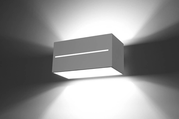 Kinkiet LAMPA przyścienna SL.0528 metalowa OPRAWA kostka prostokątna biała