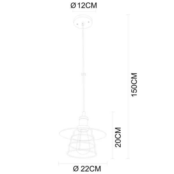 Industrialna LAMPA wisząca VIEJO 15086H Globo druciana OPRAWA zwis drut loft brąz antyczny