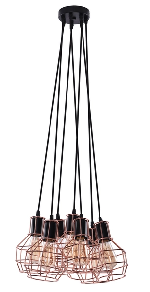 Industrialna lampa wisząca Carron AZ2142 Azzardo nad stół miedziana czarna