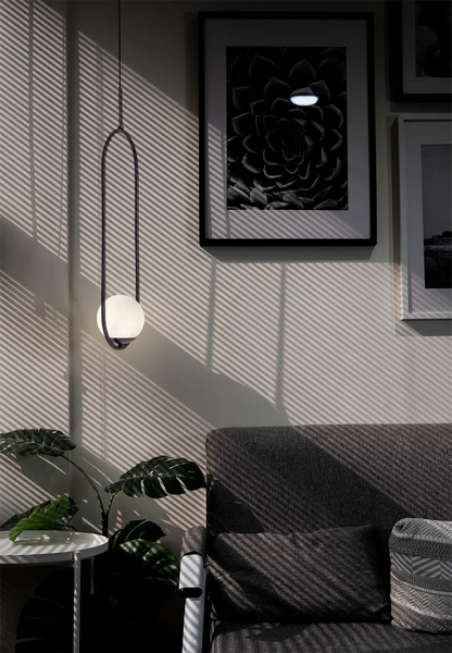 Lampa wisząca jadalniana Parva K-5100 Kaja kula ball biała czarna