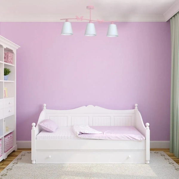 Dziecięca lampa wisząca potrójna ALICE PINK MLP979 motyle różowa