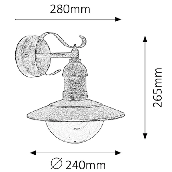 Ogrodowa LAMPA elewacyjna OSLO 8271 Rabalux zewnętrzna OPRAWA rustykalna IP44 kinkiet złoto antyczne przezroczysty