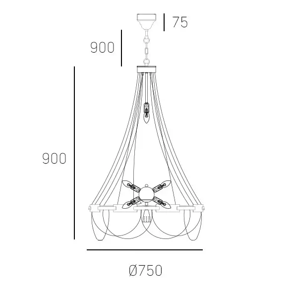 Żyrandol do salonu Roma P09109NI Cosmolight glamour srebrny