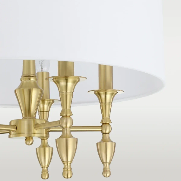 Wisząca lampa z abażurem Austin P05197BR-WH Cosmolight biały mosiądz