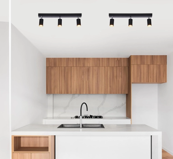 Ruchoma lampa sufitowa Monti K-4727 Kaja czarne reflektorki na listwie