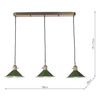 Klasyczna lampa wisząca do jadalni Hadano HAD3640-07 Dar Lighting mosiądz zielona