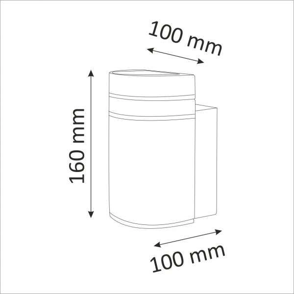 Ścienna lampa zewnętrzna GILBERT 307835 Polux półokrągła LED 3000K 10W IP44 czarna