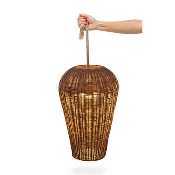 Lampa wisząca pleciona na baterie Saona LUMSAO050XXHXNW IP54 2700K naturalna