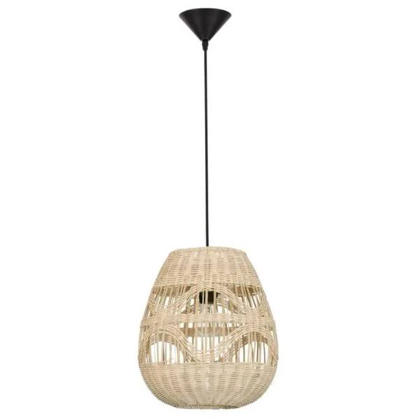 Pleciona lampa wisząca REYNOSA LE42949 nad łóżko beżowa czarna