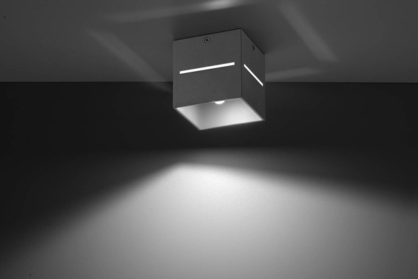 Plafon LAMPA sufitowa SL.0208 kwadratowa OPRAWA metalowa kostka cube szara