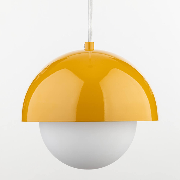 Zwisająca lampa nad wyspę Bono 10265 ball do kuchni biała żółta