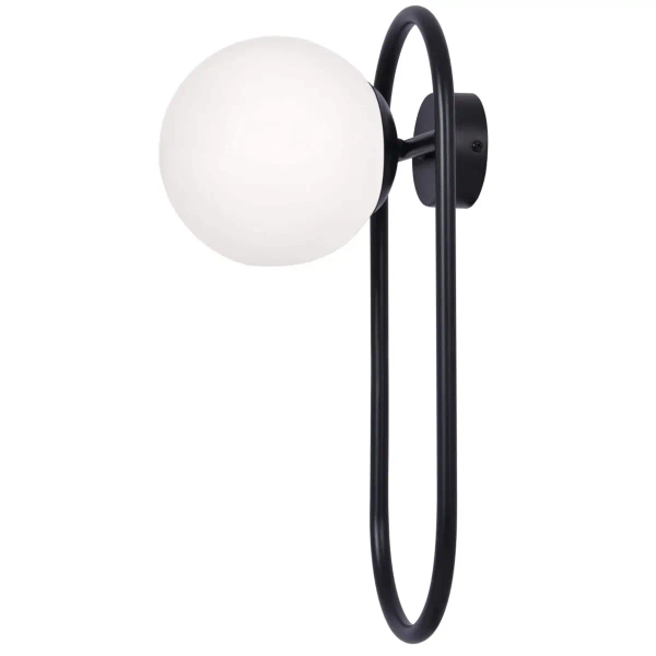 Lampa ścienna Finestra K-4964 szklana kula biała czarna