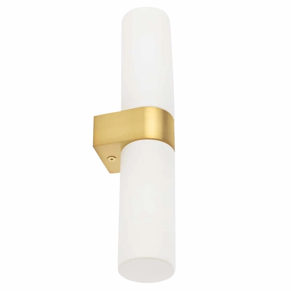 Podłużny kinkiet ścienny Natalie 10727 IP44 szklany metalowy biały mosiądz