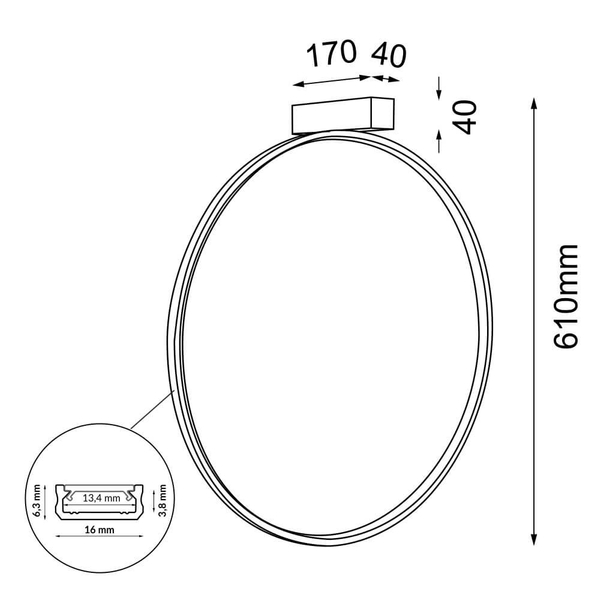 Kinkiet ścienny Agaro 4304 Shilo LED 17,8W 3000K owalny złoty