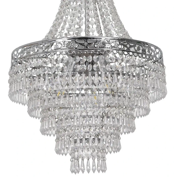 Glamour wisząca lampa Coral MLP1586 do jadalni kryształowa srebrny