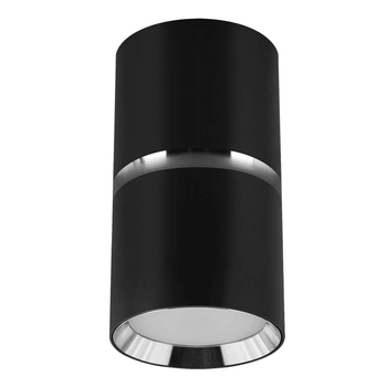 Lampa punktowa natynkowa Dior 04254 Ideus tuba do kuchni czarna chromowana