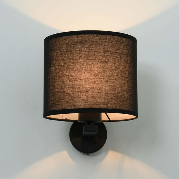 Abażurowa LAMPA ścienna CECINA LP-114/1W BK loftowa OPRAWA kinkiet czarny OUTLET