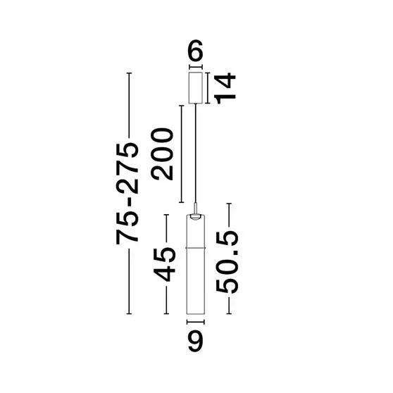 Wisząca lampa tuba SARTANO LE45166 LED 3W 3000K złota