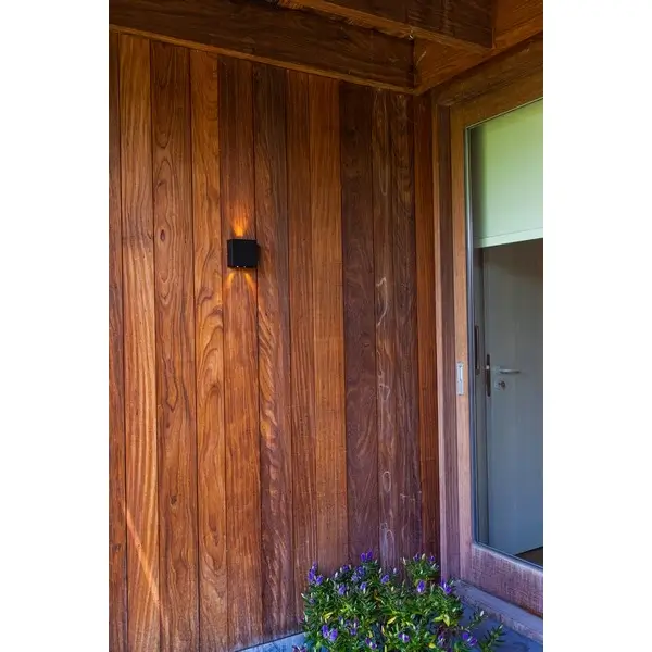 Kinkiet LAMPA ścienna GEMINI BEAMS 5104003012 Lutec kwadratowa OPRAWA elewacyjna LED 10W 3000K metalowa IP54 czarna