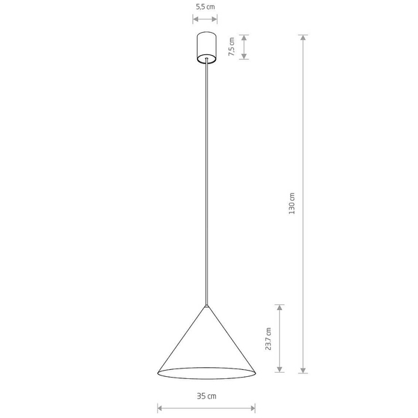Lampa jadalniana zwis Zenith 10879 Nowodvorski nad stół stożek jedwabisty grafit