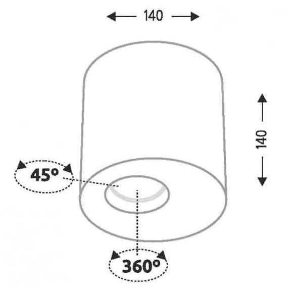Sufitowa LAMPA plafon TOKI 1123 Shilo natynkowa OPRAWA metalowy DOWNLIGHT do łazienki okrągły czarny