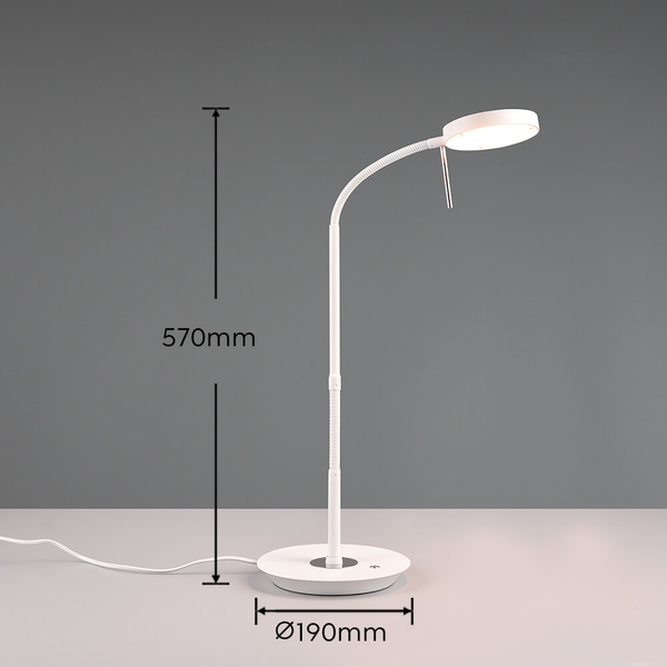 Ściemnialna lampka biurkowa NEMIO DL131523310 LED 12W 2300-4000K biały