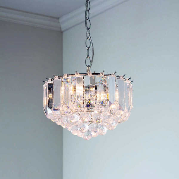 Salonowa lampa wisząca Fargo FARGO-12CH Endon glamour chrom przezroczysta