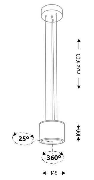 LAMPA wisząca MIKI 5536 Shilo metalowa OPRAWA regulowana ZWIS okrągły czarny