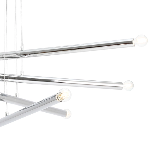 Żyrandol salonowy Tubo 1072P4 Aldex 8-punktowa metalowa lampa chrom