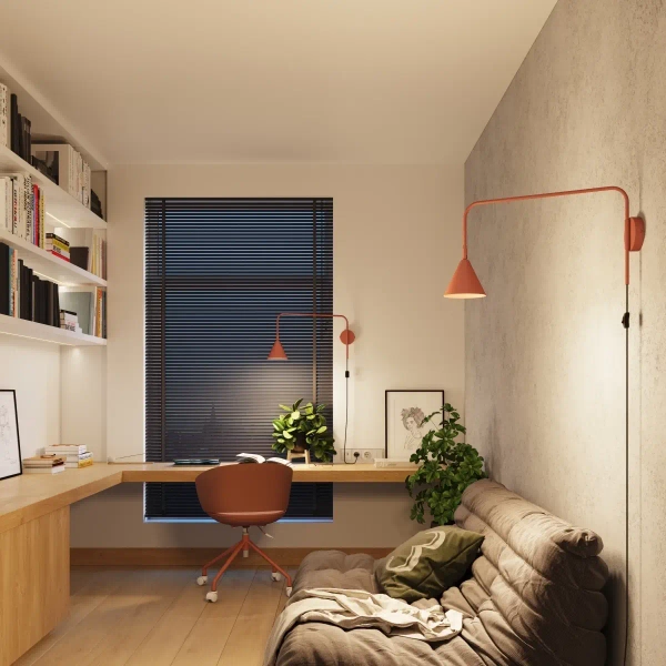 Kinkiet ścienny na wysięgniku NOX SL.1701 z wtyczką czerwony