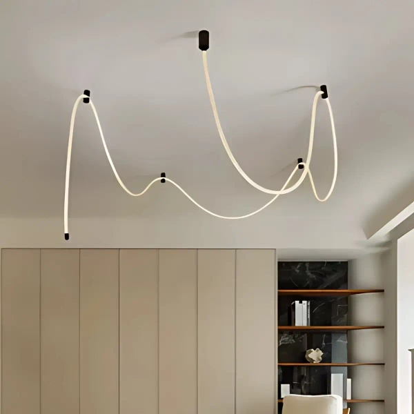 Designerska lampa wisząca Skyline LWSLF LED 60W 3000K linki czarne białe