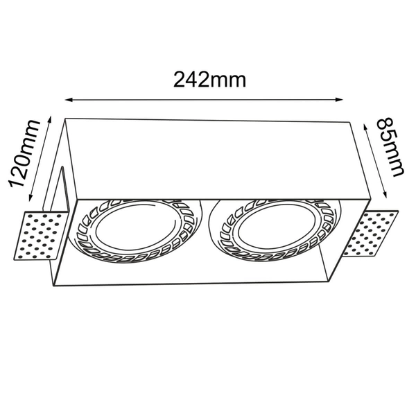 Lampa sufitowa Cage 3270 BROSline do salonu prostokątna czarna
