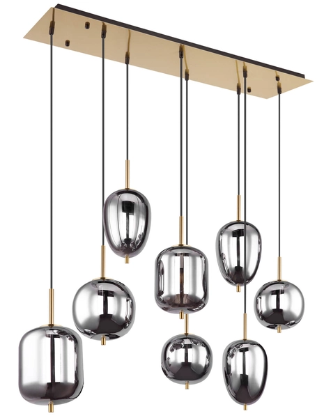 Lampa wisząca Blacky 15345-8MM designerska mosiądz przydymiona