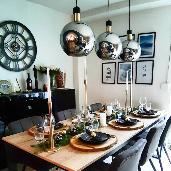 Wisząca lampa potrójna Julius 34438/03/65 Lucide okrągła czarna złota